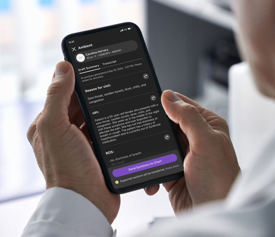 ambient listening & generative AI technology capturing physicians clinical notes